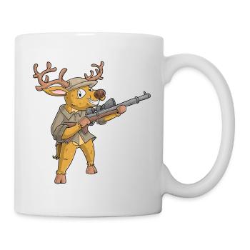 Jagd Hirsch / Jäger Hirsch - Tasse - Weiß - Rechts