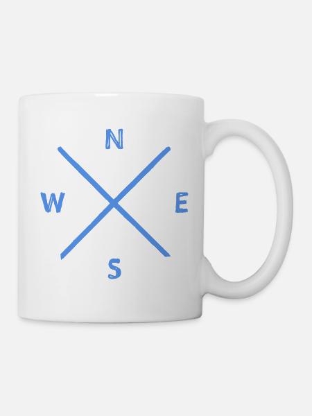 Kompass Wegweiser Richtung - Tasse - Weiß