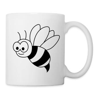 Honigbiene Comic Tier - Tasse - Weiß - Rechts