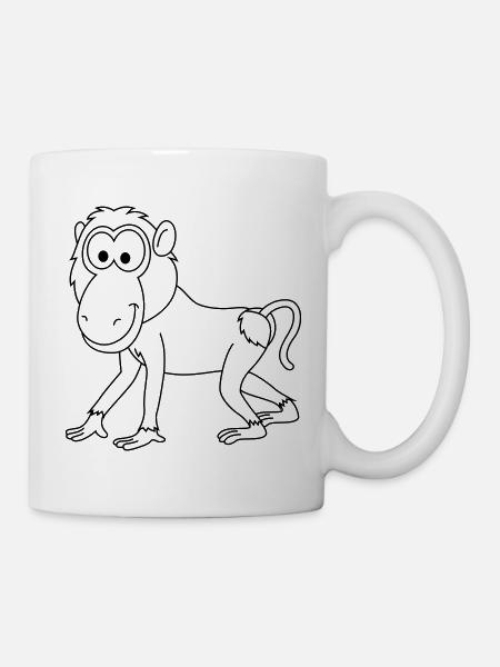 Monkey affe comic - Tasse - Weiß