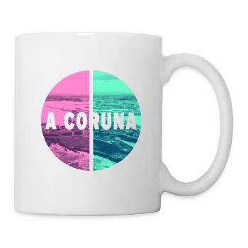 A Coruna Spanien Stadt Skyline Heimat Liebe Urlaub - Tasse - Weiß - Rechts