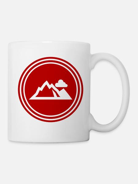 Berge Mountains Silhouette - Tasse - Weiß
