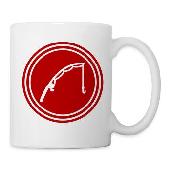 Icône de pêche à la canne à pêche - Mug blanc - blanc - Droite