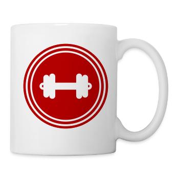 Hantel gewichte icon - Tasse - Weiß - Rechts
