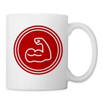 Muscles dumbbell icon - Mug - white - Right