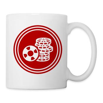 Icône de jeton de poker - Mug blanc - blanc - Droite