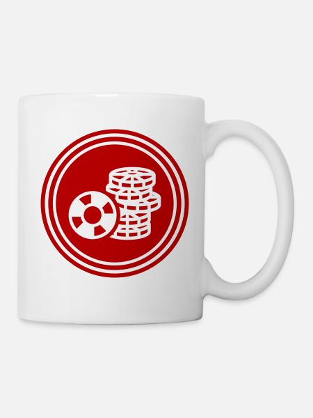 Poker Chip Icon - Tasse - Weiß