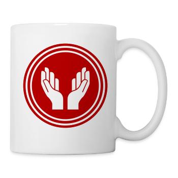 Icône de prière des mains - Mug blanc - blanc - Droite