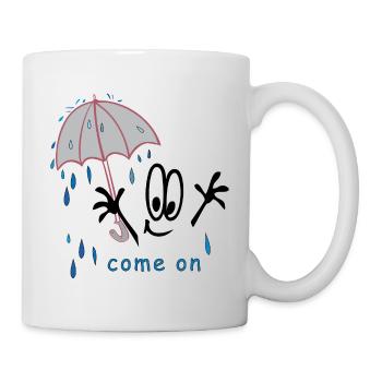 Regen Wetter Comic - Tasse - Weiß - Rechts