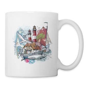 Sylter Illustration - Tasse - Weiß - Rechts
