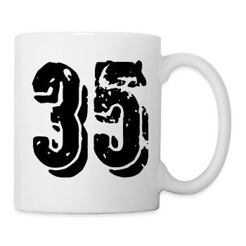 35 Zahl Trikot - Tasse - Weiß - Rechts