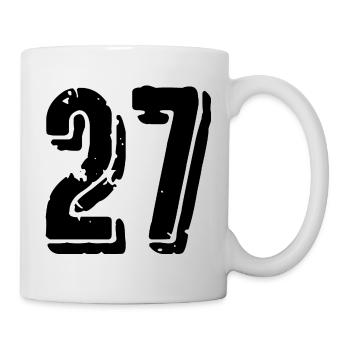 27 Zahl Trikot - Tasse - Weiß - Rechts