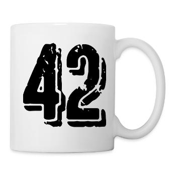 42 Zahl Trikot - Tasse - Weiß - Rechts