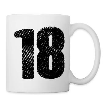 18 Zahl Trikot - Tasse - Weiß - Rechts