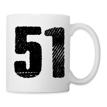 51 Zahl Trikot - Tasse - Weiß - Rechts