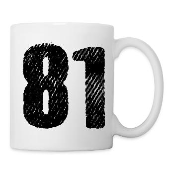81 Zahl Trikot - Tasse - Weiß - Rechts