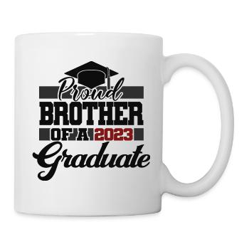 Stolzer Bruder eines Abschlussgeschenks 2023 - Tasse - Weiß - Rechts