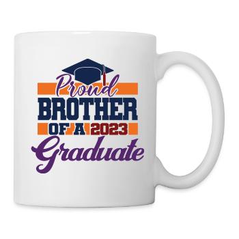 Stolzer Bruder eines Abschlussgeschenks 2023 - Tasse - Weiß - Rechts