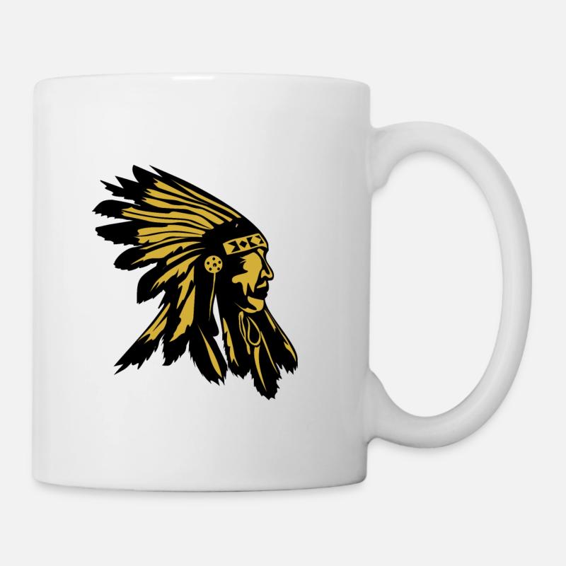 Indian Head Natif des États-Unis - Mug blanc - blanc