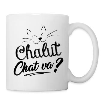 Chalut chat va ? humour drôle de chat - Mug blanc - blanc - Droite