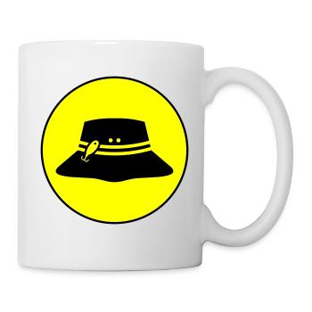 Cercle d’icônes de chapeau de pêche - Mug blanc - blanc - Droite