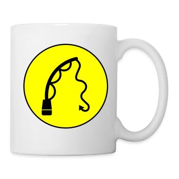 Icône de pêche à la canne à pêche - Mug blanc - blanc - Droite