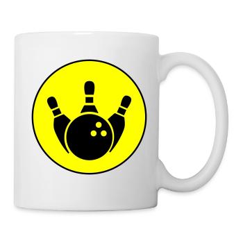 Kegeln Kegel Icon - Tasse - Weiß - Rechts