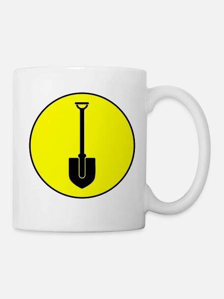 Schaufel icon Kreis - Tasse - Weiß