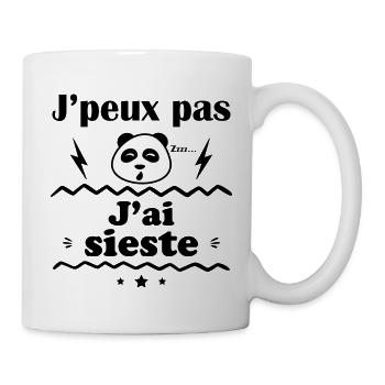 J'peux pas j'ai sieste,panda, humour, dodo - Mug blanc - blanc - Droite