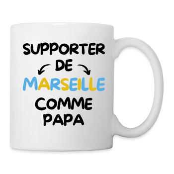 Supporter de Marseille comme papa - Mug blanc - blanc - Droite