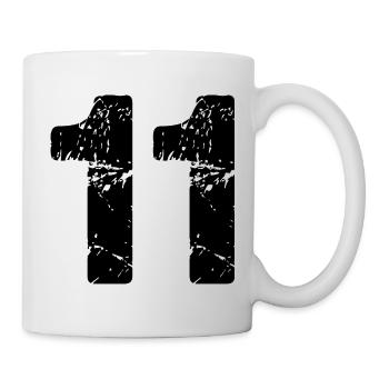 11 Zahl Trikot - Tasse - Weiß - Rechts