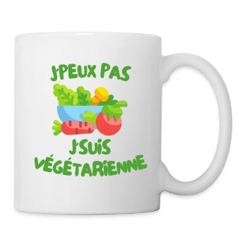 J'peux pas j'suis végétarienne - Mug blanc - blanc - Droite