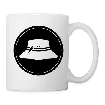 Cercle d’icônes de chapeau de pêche - Mug blanc - blanc - Droite