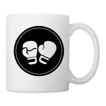 Symbole des gants de boxe - Mug blanc - blanc - Droite