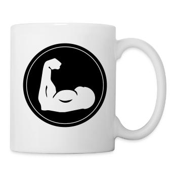 Muscles dumbbell icon - Mug - white - Right