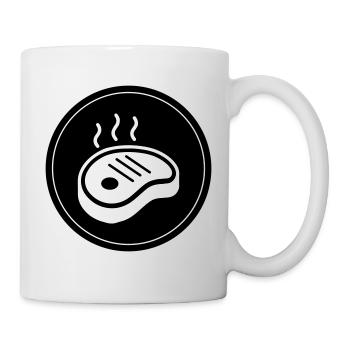 Cercle d’icônes de steak - Mug blanc - blanc - Droite