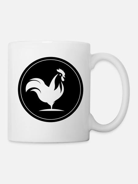 Hahn Tier Kreis - Tasse - Weiß