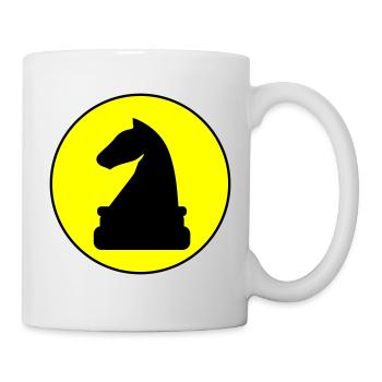 Pferd Schachfigur - Tasse - Weiß - Rechts