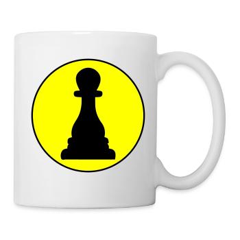 Läufer Bauer Schachfigur - Tasse - Weiß - Rechts