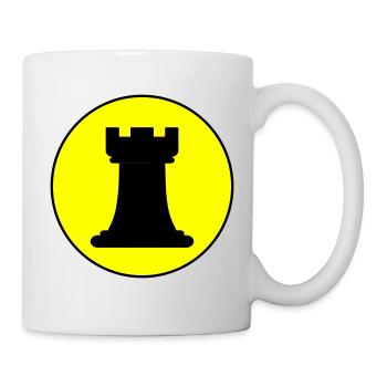 Schachfigur Turm - Tasse - Weiß - Rechts