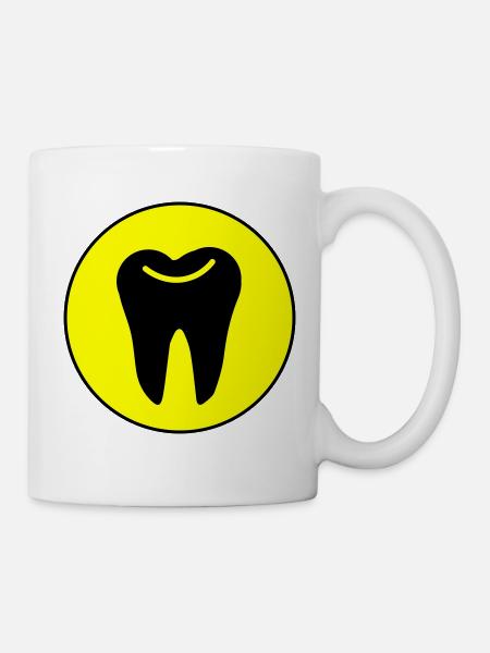 Symbole de l’icône de dent - Mug blanc - blanc