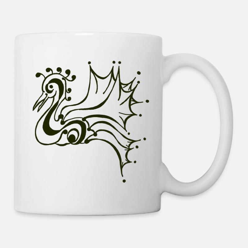 le phénix noir au repos - Mug blanc - blanc