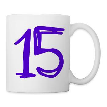15 JAHRE. 15-jähriges Jubiläum. GEBURTSTAG 15 JAHRE. 15 - Tasse - Weiß - Rechts
