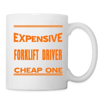 Drôle de conducteur de chariot élévateur Essayez d’en louer un bon marché - Mug blanc - blanc - Droite