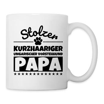 Kurzhaariger Ungarischer Vorstehhund lustig Herrch - Tasse - Weiß - Rechts