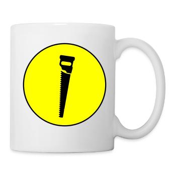 Icône de scie - Mug blanc - blanc - Droite