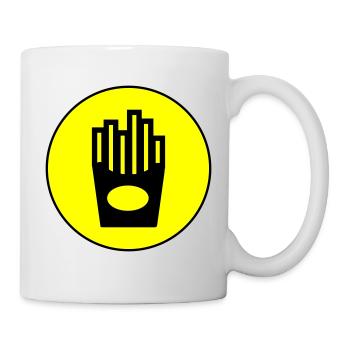 Pommes fast food symbol - Tasse - Weiß - Rechts