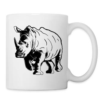 Rhino Sketch Rhinoceros Safari Wildtierliebhaber - Tasse - Weiß - Rechts