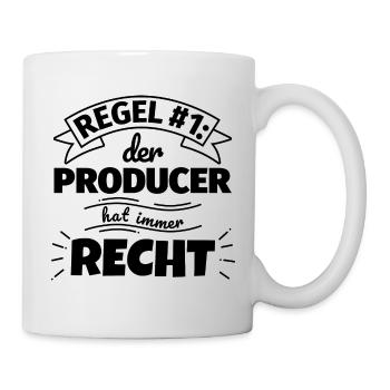 Producer Geschenke – Hat immer Recht - Tasse - Weiß - Rechts