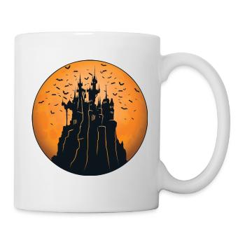 Creepy Castle & Spooky Moon Halloween Costume Gift - Mug - white - Right